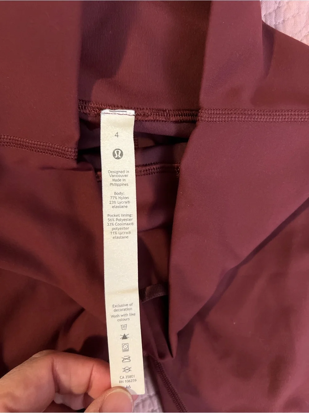 #220 Lululemon Align HR Short 6” Red Merlot Brown Size 4 NWOT